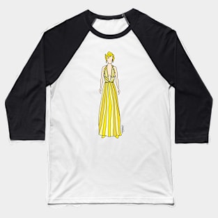 Golden Stripe Dress Baseball T-Shirt